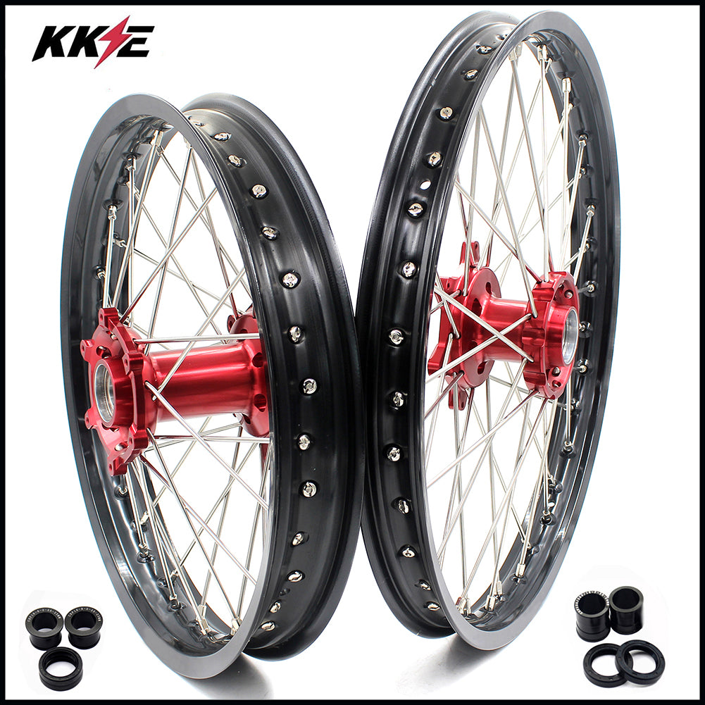 Pre-order KKE 21 & 18 Spoked Enduro Wheels Rims Set FOR BETA RR 2013-2022 Red