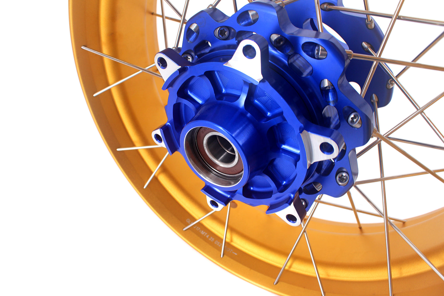 VMX 19inch 17inch CUSH Drive Spoked Tubeless Wheels Set For BMW G310GS 2016-2024 Blue Hub & Gold Rim