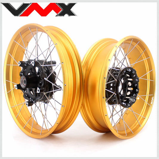 VMX 19" 17" Tubeless Wheels For BMW R1200GS R1200GS Adventure 2013-2020 Black Hub & Gold Rim