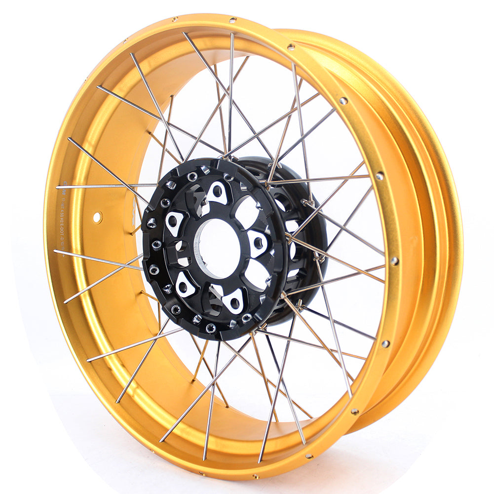 VMX 19" 17" Tubeless Wheels For BMW R1200GS R1200GS Adventure 2013-2020 Black Hub & Gold Rim