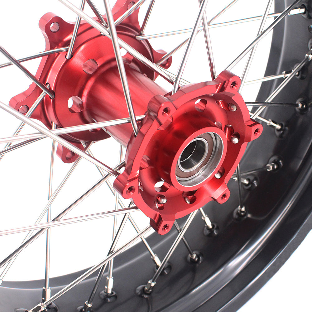 KKE 3.5 & 5.0 Supermoto Motard Wheels Rims for BETA RR 2013-2022 Red Hubs