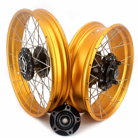 VMX 2.5*19 & 4.25*17 Tubeless Wheels Rims Fit Honda CB500X 2022 Black Hub & Gold Rims