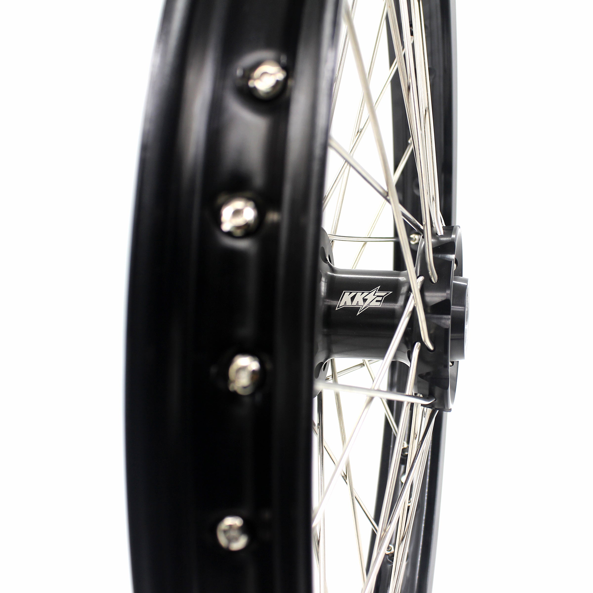 KKE Cast Wheel Set For Honda CRF250R (2013-2025) & CRF450R (2014-2025) - 21/19 Black Rims