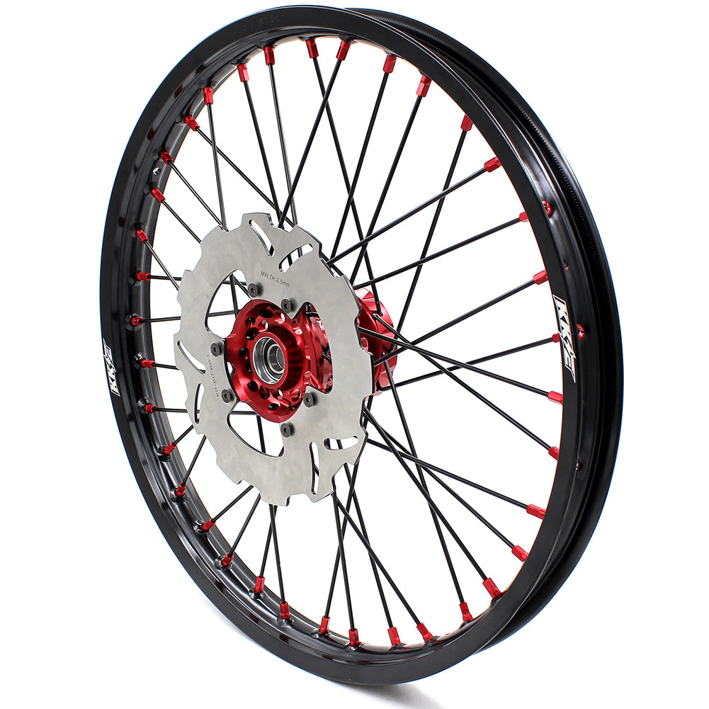 KKE 21/18 21/19 CNC MX Wheels Set For Honda XR400R 1996-2004 XR600R 1991-2000 Black Spokes
