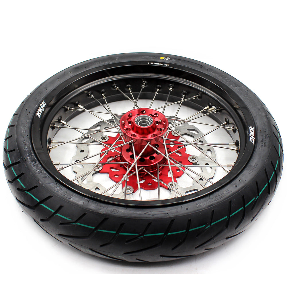 KKE CUSH DRIVE WHEELS SET WITH CST TIRES FOR HONDA XR650R 2000-2008 REAR 240MM DISC ROTOR - KKE Racing