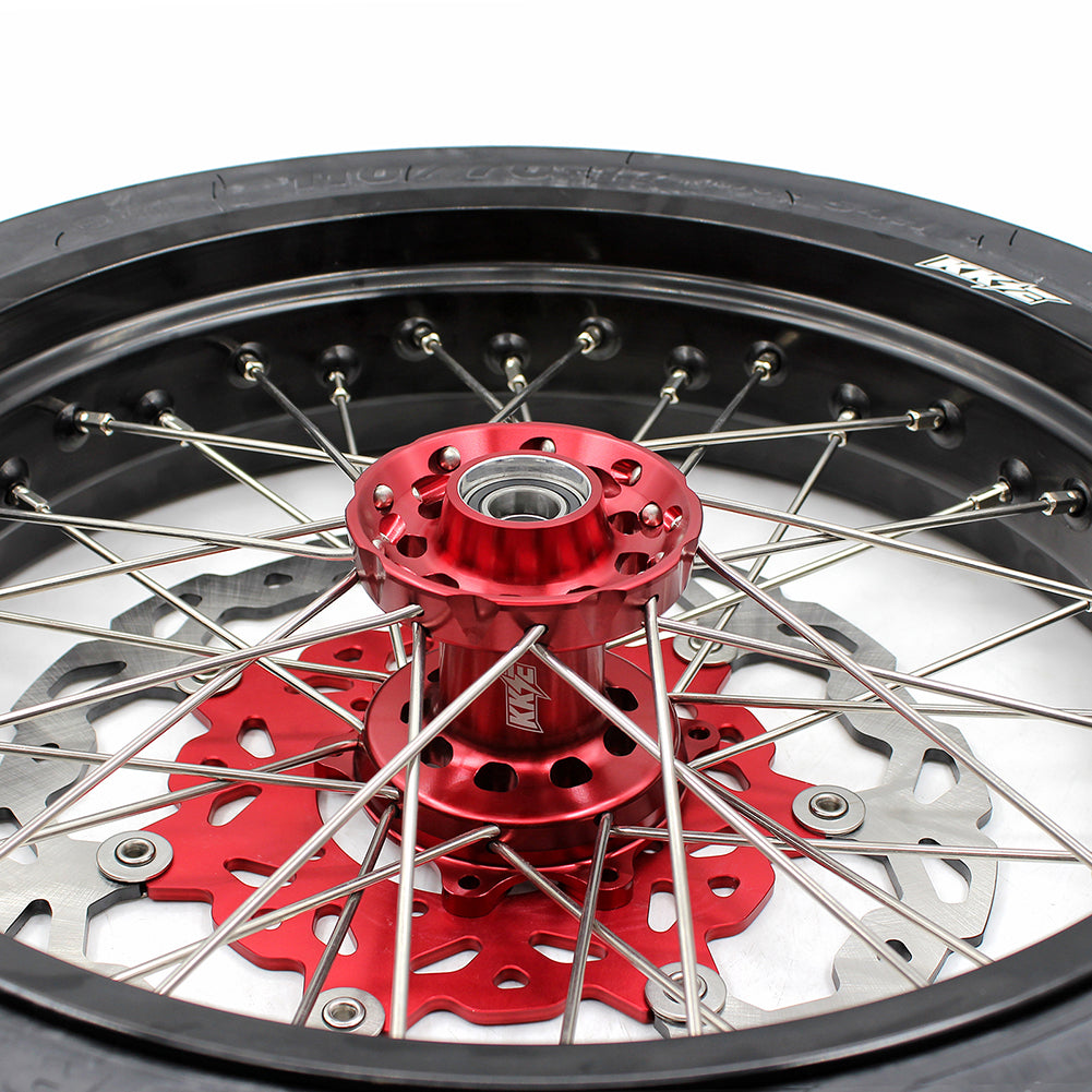 KKE CUSH DRIVE WHEELS SET WITH CST TIRES FOR HONDA XR650R 2000-2008 REAR 240MM DISC ROTOR - KKE Racing