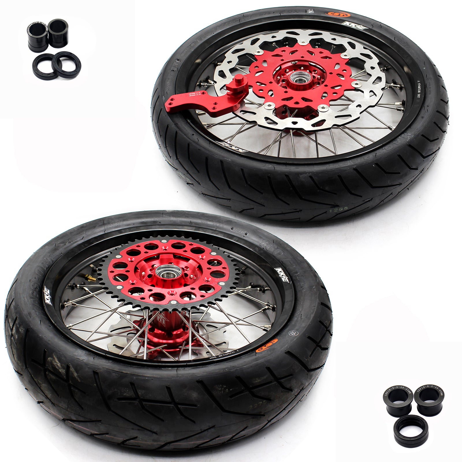 KKE Supermoto Wheels Tires for Honda CRF250R 2014 CRF450R 2013-2020 ...