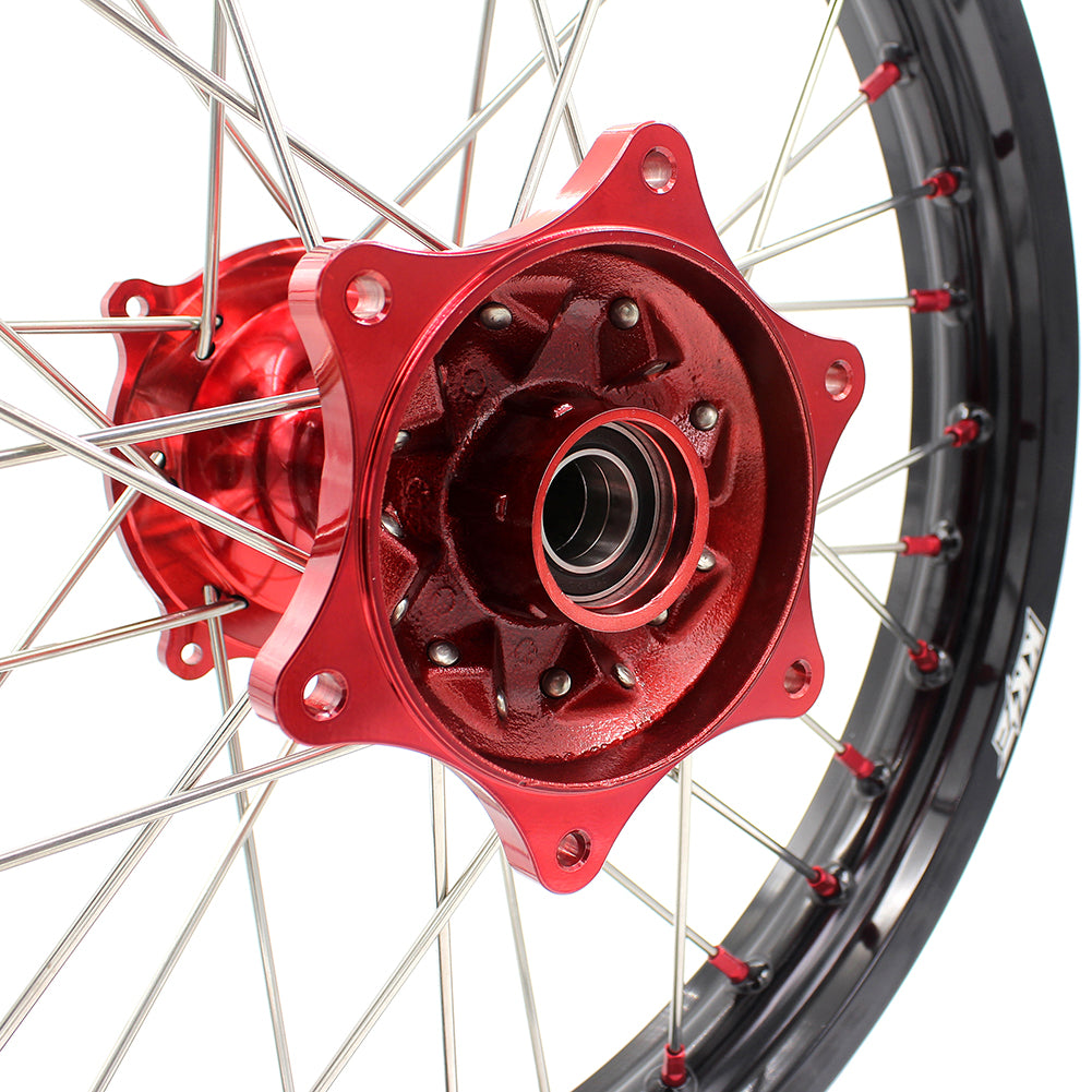 KKE 2.15*19 CASTING REAR WHEEL RIM FOR HONDA CRF250R 04-13 CRF450R 02-12 RED NIPPLE - KKE Racing