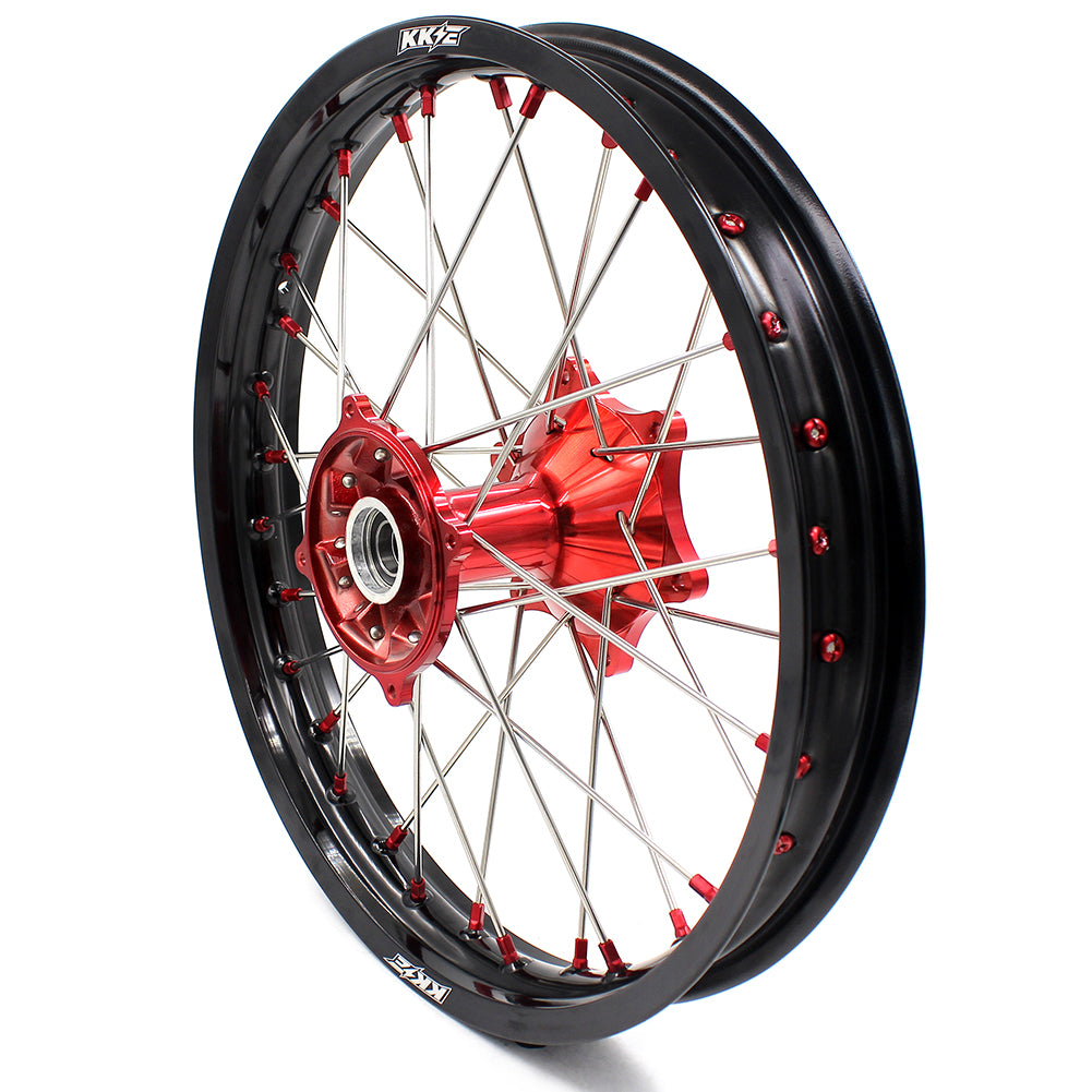 KKE 2.15*19 CASTING REAR WHEEL RIM FOR HONDA CRF250R 04-13 CRF450R 02-12 RED NIPPLE - KKE Racing