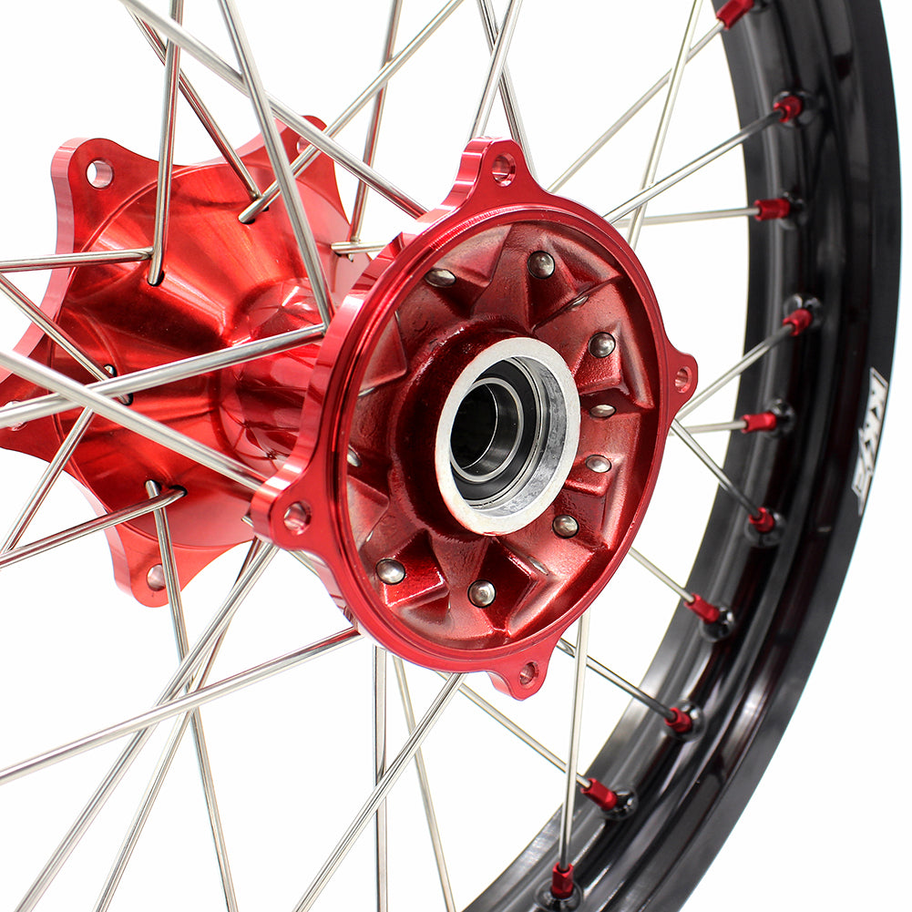 KKE 2.15*19 CASTING REAR WHEEL RIM FOR HONDA CRF250R 04-13 CRF450R 02-12 RED NIPPLE - KKE Racing