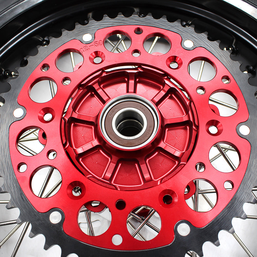 KKE CUSH DRIVE WHEELS SET WITH CST TIRES FOR HONDA XR650R 2000-2008 REAR 240MM DISC ROTOR - KKE Racing