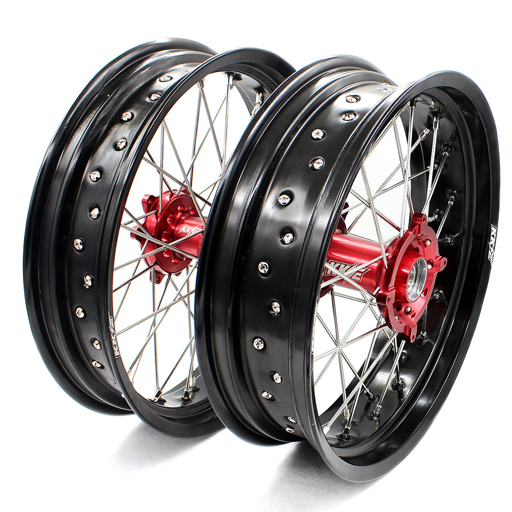 KKE 3.5*16.5 & 5.0*17 Supermoto Wheels for Honda CRF250R 04-13 CRF450R 02-12