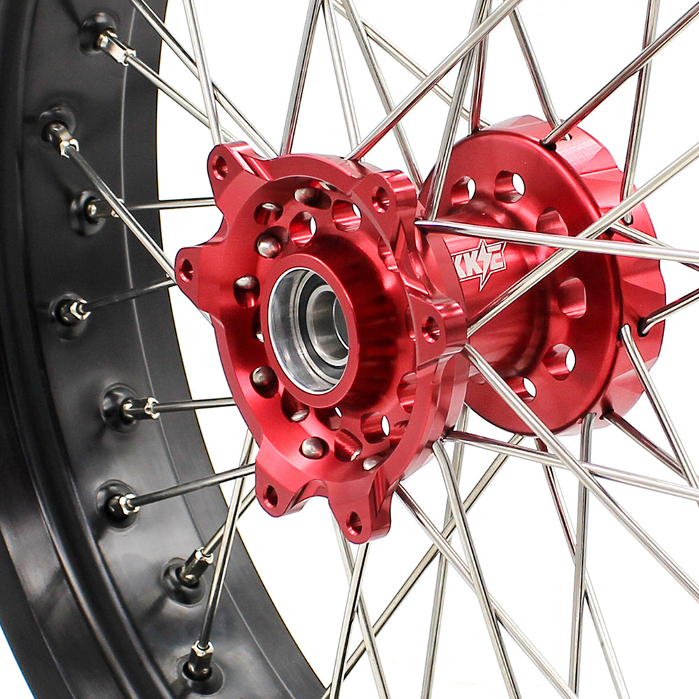 KKE 3.5*16.5 & 5.0*17 Supermoto Wheels for Honda CRF250R 04-13 CRF450R 02-12