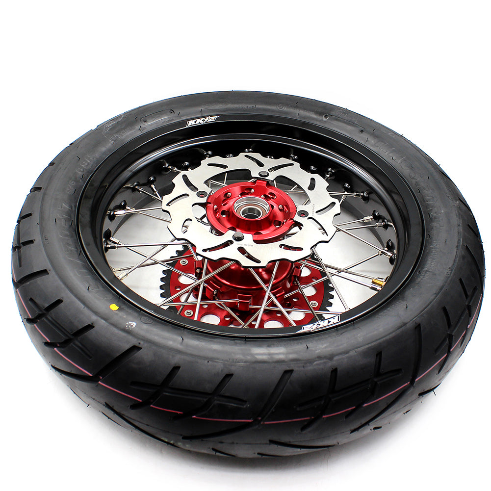 KKE CUSH DRIVE WHEELS SET WITH CST TIRES FOR HONDA XR650R 2000-2008 REAR 240MM DISC ROTOR - KKE Racing