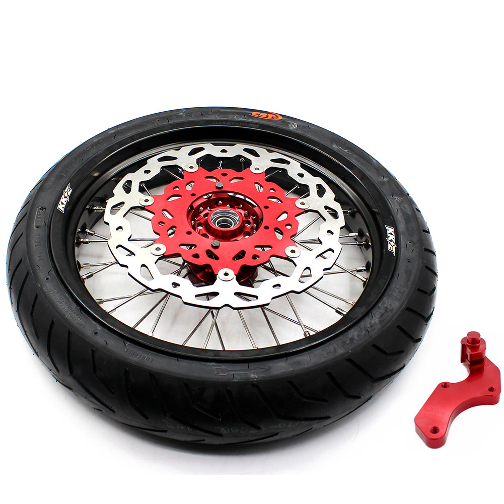 KKE CUSH DRIVE WHEELS SET WITH CST TIRES FOR HONDA XR650R 2000-2008 REAR 240MM DISC ROTOR - KKE Racing