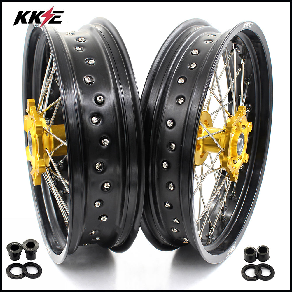 KKE Racing KKE 3.5/4.25*17inch Supermoto Wheels For SUZUKI DRZ400 DRZ400E DRZ400S