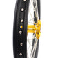 KKE 21 & 18 CNC SPOKED ENDURO WHEELS RIMS SET FOR SUZUKI DRZ400 00-04 DRZ400E 00-07 DRZ400S 00-18 GOLD HUB BLACK RIM - KKE Racing