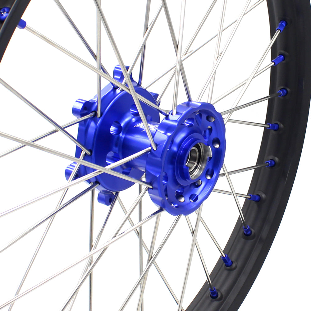 KKE 21 & 18 Inch Enduro Wheels Set for SUZUKI DRZ400SM 2005-2018 Blue Nipple Complete Rims - KKE Racing
