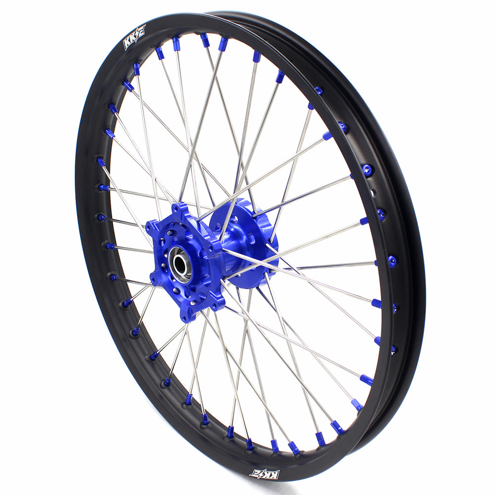 KKE 21 & 18 Inch Enduro Wheels Set for SUZUKI DRZ400SM 2005-2018 Blue Nipple Complete Rims - KKE Racing