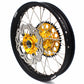 KKE 21 & 18 CNC SPOKED ENDURO WHEELS RIMS SET FOR SUZUKI DRZ400 00-04 DRZ400E 00-07 DRZ400S 00-18 GOLD HUB BLACK RIM - KKE Racing
