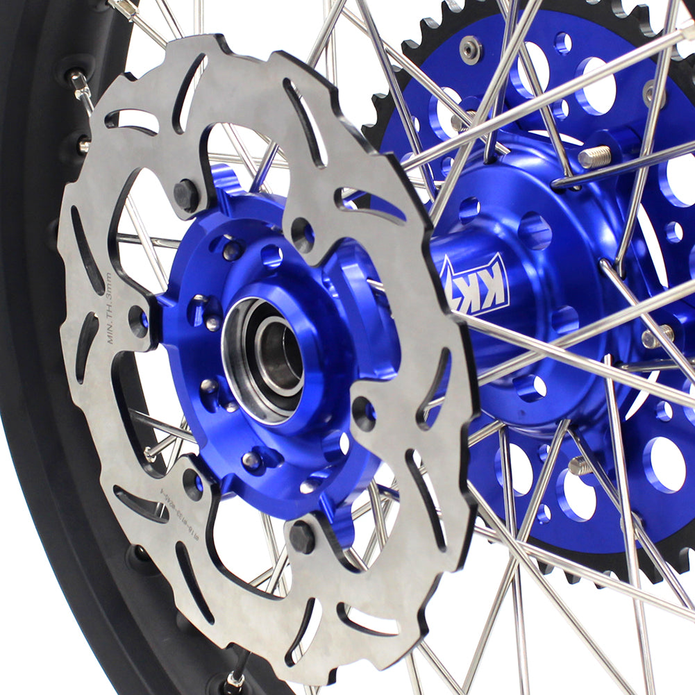 KKE 21 & 18 Enduro Wheels Set for SUZUKI DRZ400  00-04 DRZ400E 00-07 DRZ400S 00-18 Blue CNC Hub Black Rims - KKE Racing
