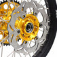 KKE 21 & 18 CNC SPOKED ENDURO WHEELS RIMS SET FOR SUZUKI DRZ400 00-04 DRZ400E 00-07 DRZ400S 00-18 GOLD HUB BLACK RIM - KKE Racing