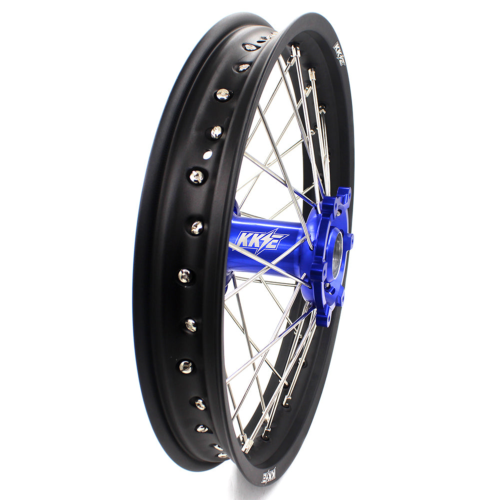 KKE 21 & 18 Enduro Wheels Set for SUZUKI DRZ400  00-04 DRZ400E 00-07 DRZ400S 00-18 Blue CNC Hub Black Rims - KKE Racing