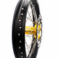 KKE 21 & 18 CNC SPOKED ENDURO WHEELS RIMS SET FOR SUZUKI DRZ400 00-04 DRZ400E 00-07 DRZ400S 00-18 GOLD HUB BLACK RIM - KKE Racing
