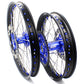 KKE 1.6*21 2.15*18 Enduro Wheels Set for SUZUKI DRZ400 00-04 DRZ400E 00-07 DRZ400S 00-18 Blue Nipple Black Spoke - KKE Racing