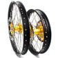 KKE 21 & 18 CNC SPOKED ENDURO WHEELS RIMS SET FOR SUZUKI DRZ400 00-04 DRZ400E 00-07 DRZ400S 00-18 GOLD HUB BLACK RIM - KKE Racing