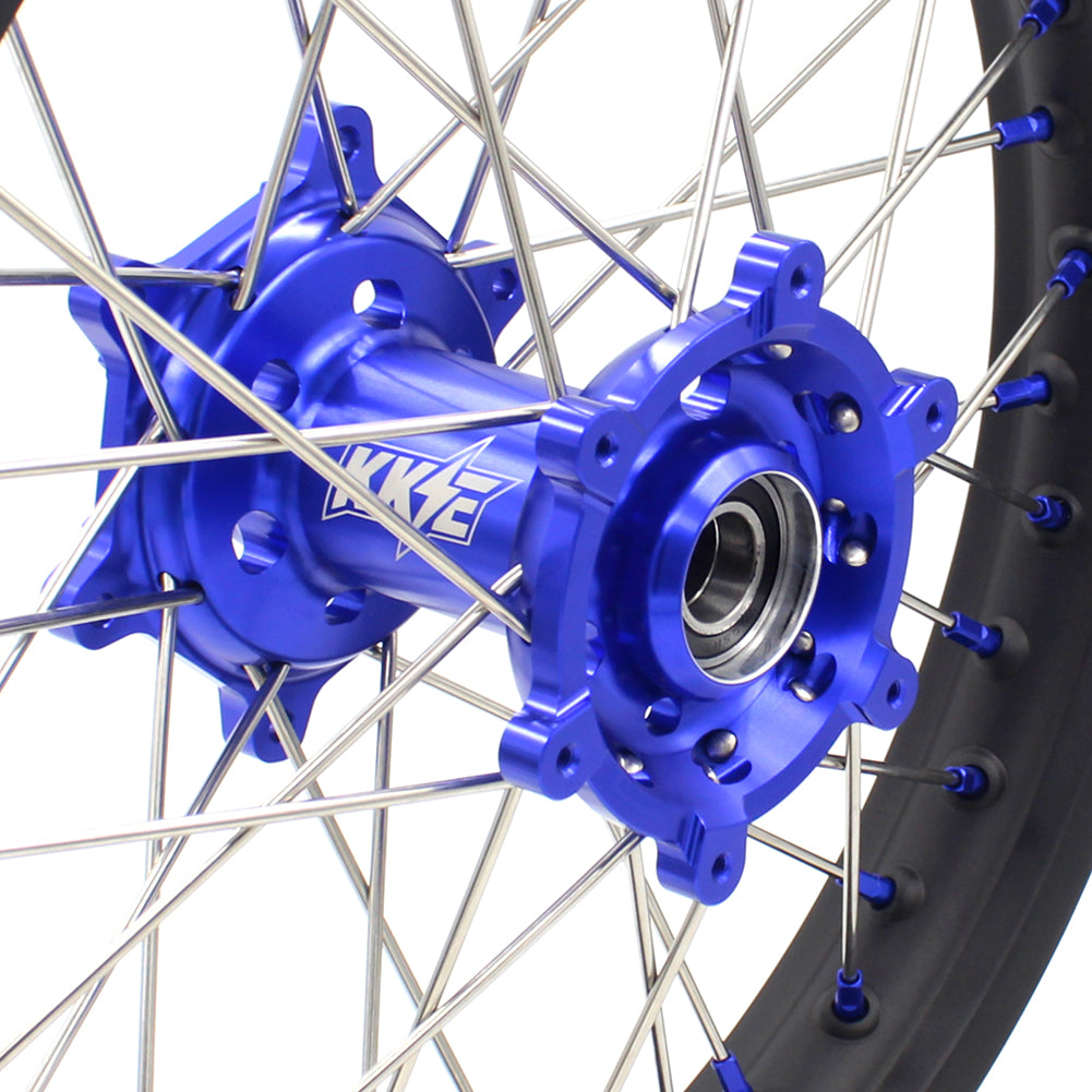 KKE 21 & 18 Inch Enduro Wheels Set for SUZUKI DRZ400SM 2005-2018 Blue Nipple Complete Rims - KKE Racing