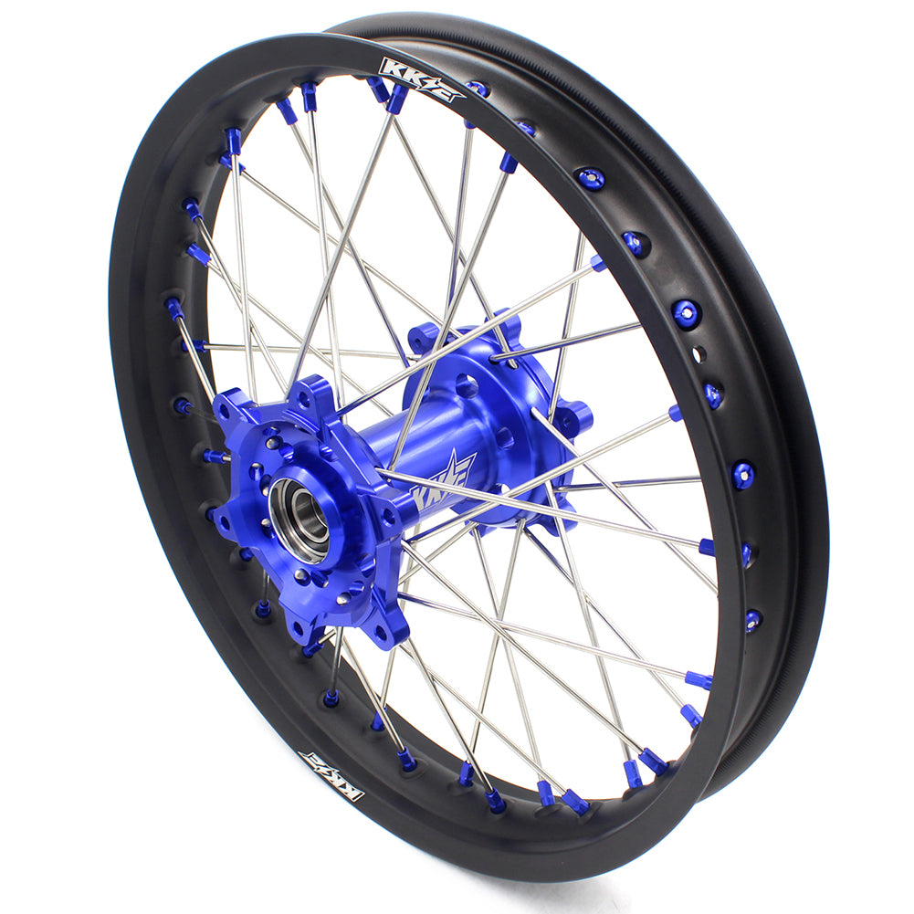 KKE 21 & 18 Inch Enduro Wheels Set for SUZUKI DRZ400SM 2005-2018 Blue Nipple Complete Rims - KKE Racing