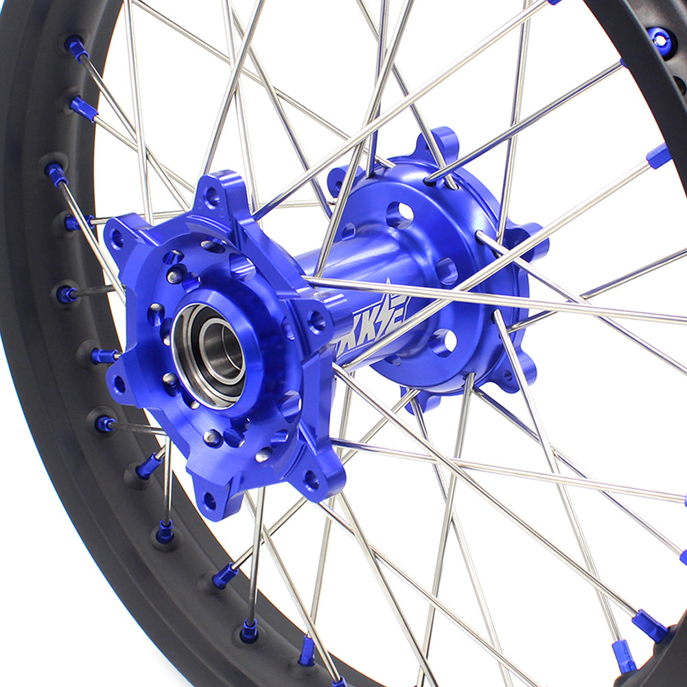 KKE 21 & 18 Inch Enduro Wheels Set for SUZUKI DRZ400SM 2005-2018 Blue Nipple Complete Rims - KKE Racing