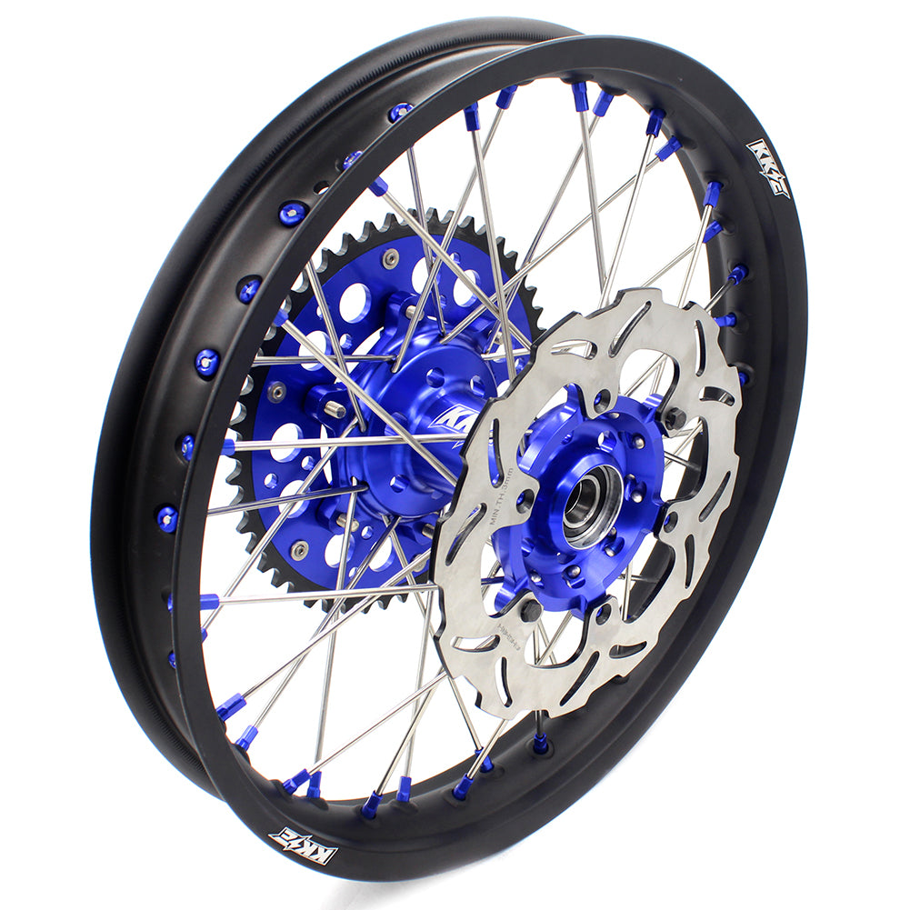 KKE 1.6*21 2.15*18 Enduro Wheels Set for SUZUKI DRZ400 00-04 DRZ400E 00-07 DRZ400S 00-18 Blue Nipple Black Spoke - KKE Racing