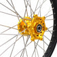 KKE 21 & 18 CNC SPOKED ENDURO WHEELS RIMS SET FOR SUZUKI DRZ400 00-04 DRZ400E 00-07 DRZ400S 00-18 GOLD HUB BLACK RIM - KKE Racing