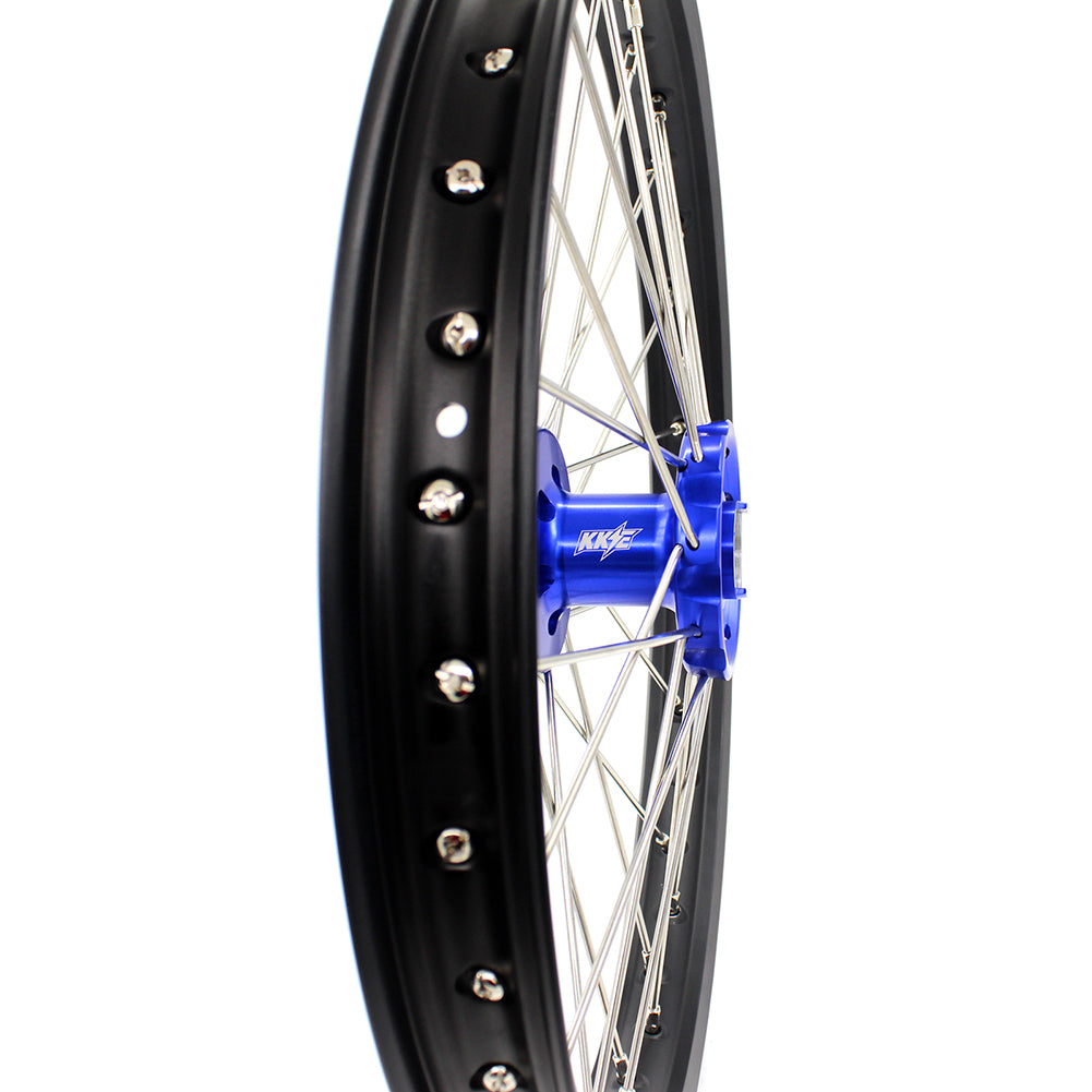 KKE 21 & 18 Enduro Wheels Set for SUZUKI DRZ400  00-04 DRZ400E 00-07 DRZ400S 00-18 Blue CNC Hub Black Rims - KKE Racing
