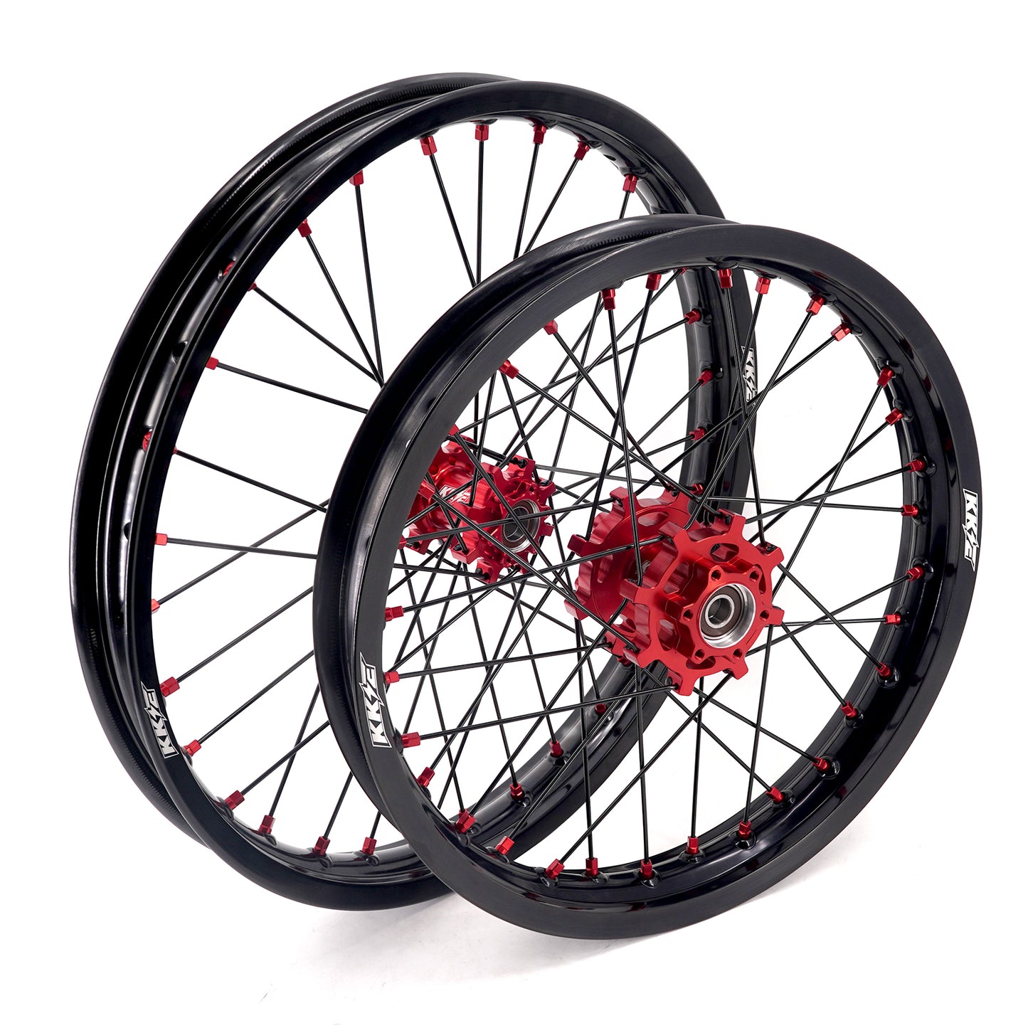 KKE Factory Stock KKE 1.6*19" & 1.85*16" Electric Dirtbike Wheels Rim For Sur Ron Light Bee-X 2019-2024 Red Nipples