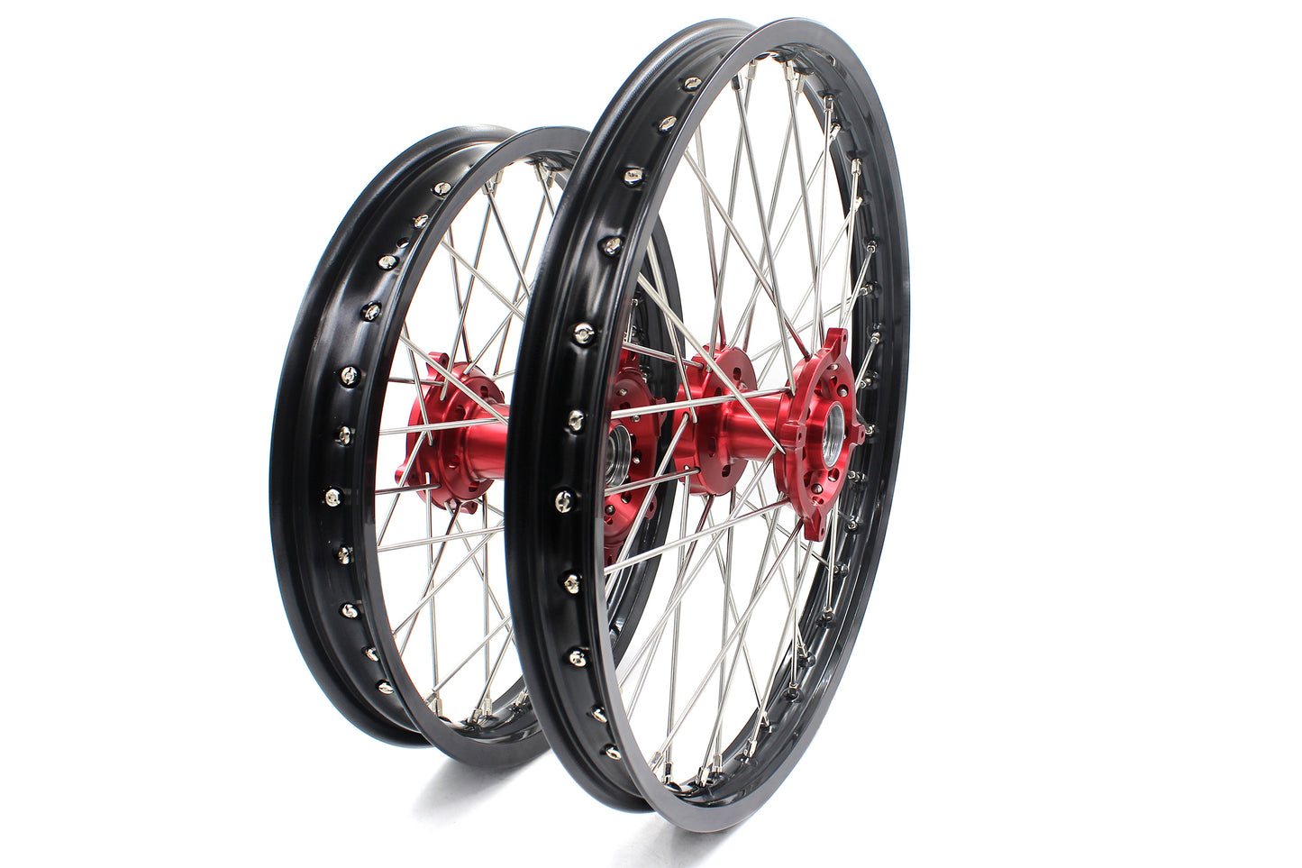 KKE 21 & 18 Enduro Wheels Rims for Husqvarna TE TC FE FC SMR TXC  2000-2013 Red Hubs