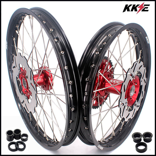 KKE 21&18 21&19 Wheels for HONDA CR125R 1998-2001 CR250R 1997-2001 Red&Black