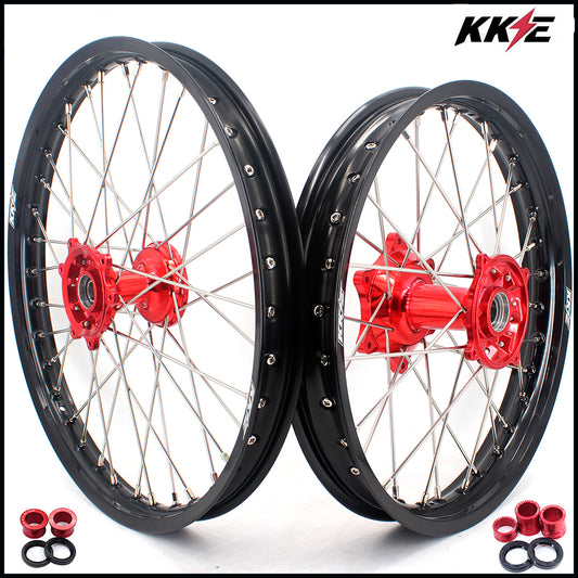 KKE 21 & 18 Casting Enduro Wheels Rims for Honda CR125R CR250R 2000-2013 Red