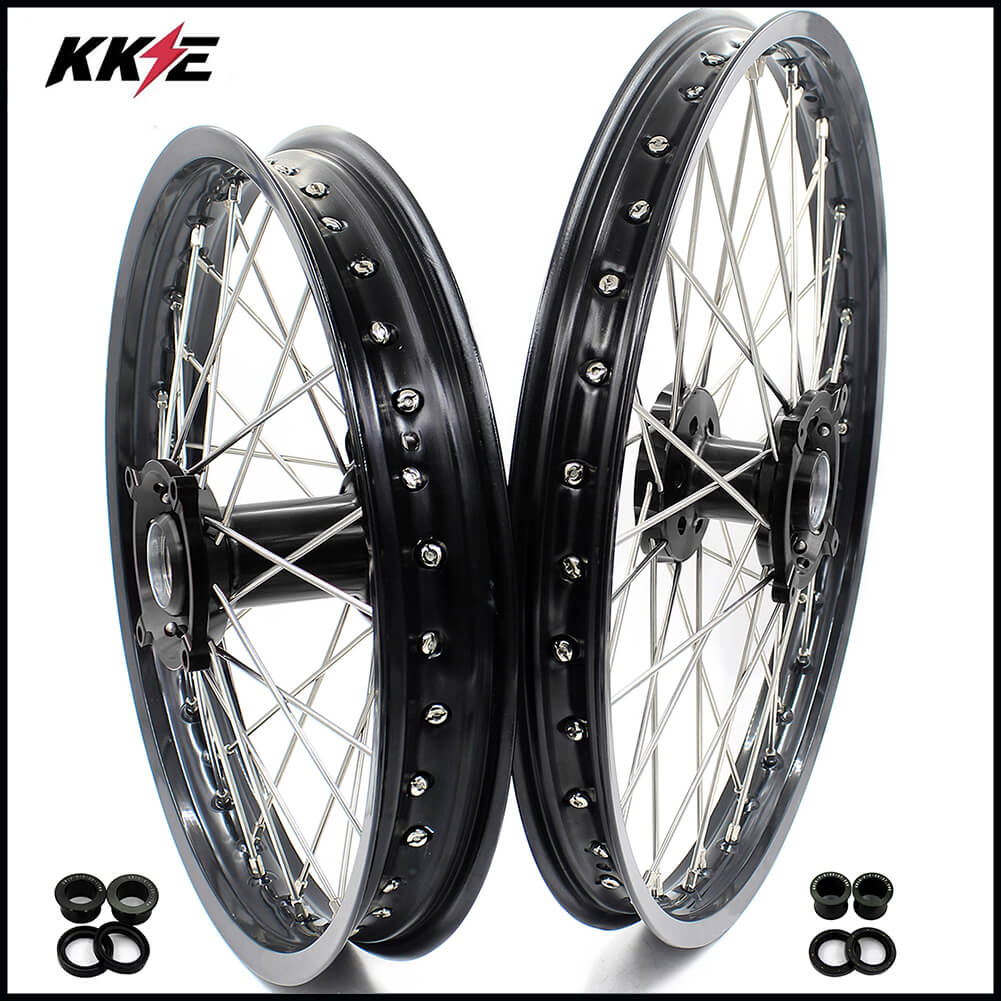 KKE 21 & 19 Wheels for HUSQVARNA TE TC FE FC SMR TXC 2000-2013 Black