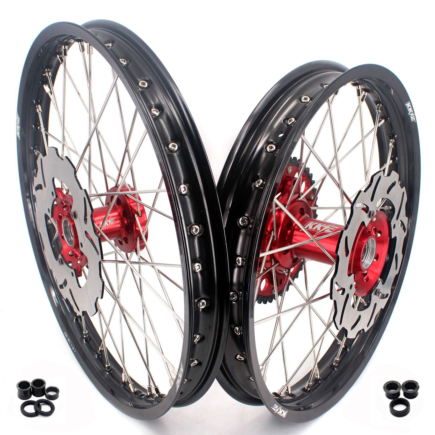 KKE 21/18 21/19 CNC MX Dirtbike Wheels Rims Set For Honda XR650R 2000-2008 240mm Discs