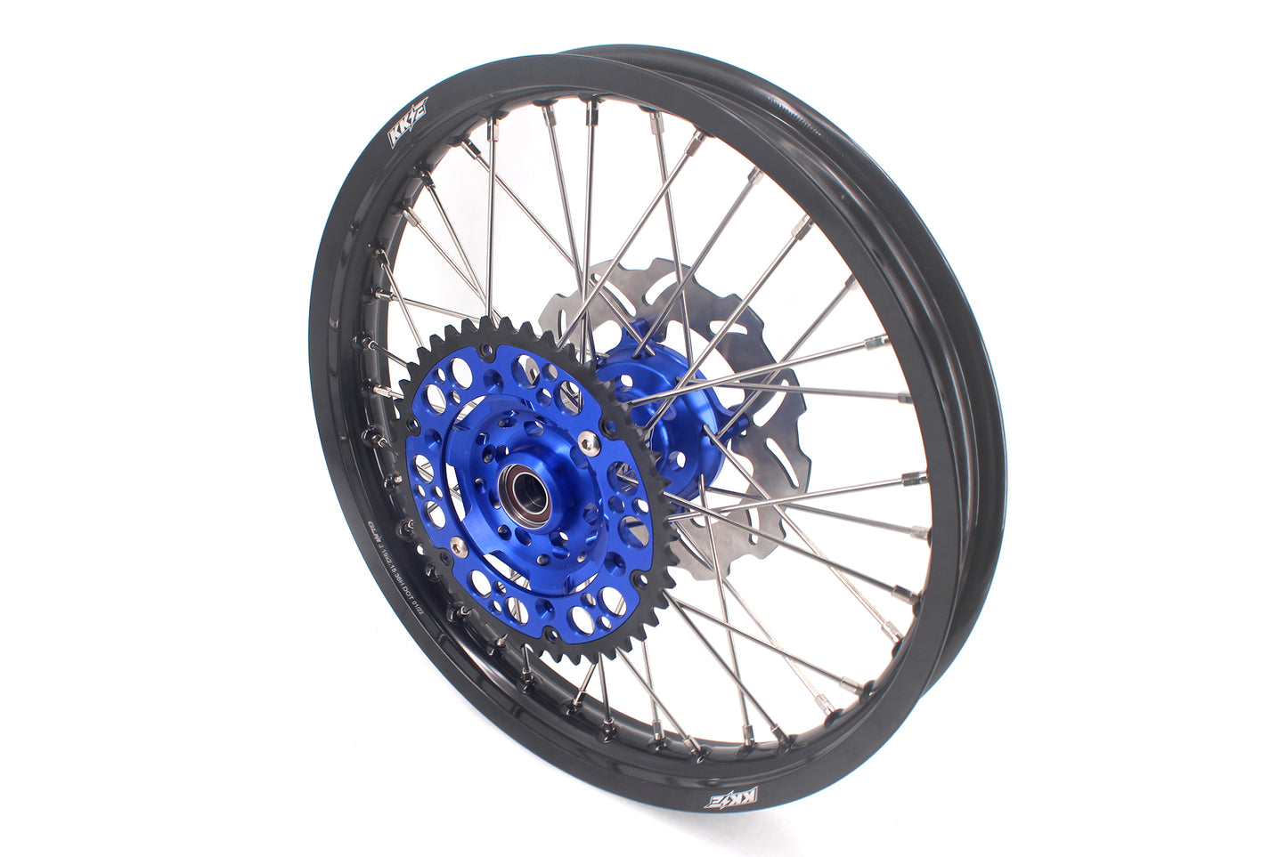 KKE 21/19 CNC Mx Wheels For KAWASAKI KX125 KX250 2003 2004 2005 Blue Hub Discs