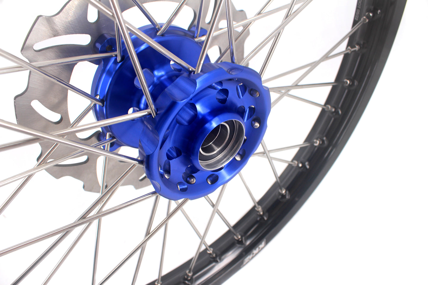 KKE 21/19 CNC Mx Wheels For KAWASAKI KX125 KX250 2003 2004 2005 Blue Hub Discs