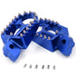 KKE BLUE BLACK SILVER BILLET CNC FOOTPEGS FOR YAMAHA YZ85 YZ125 YZ250 YZ426F YZ450F WR250F WR450F - KKE Racing