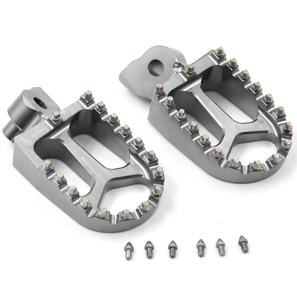 KKE BLUE BLACK SILVER BILLET CNC FOOTPEGS FOR YAMAHA YZ85 YZ125 YZ250 YZ426F YZ450F WR250F WR450F - KKE Racing