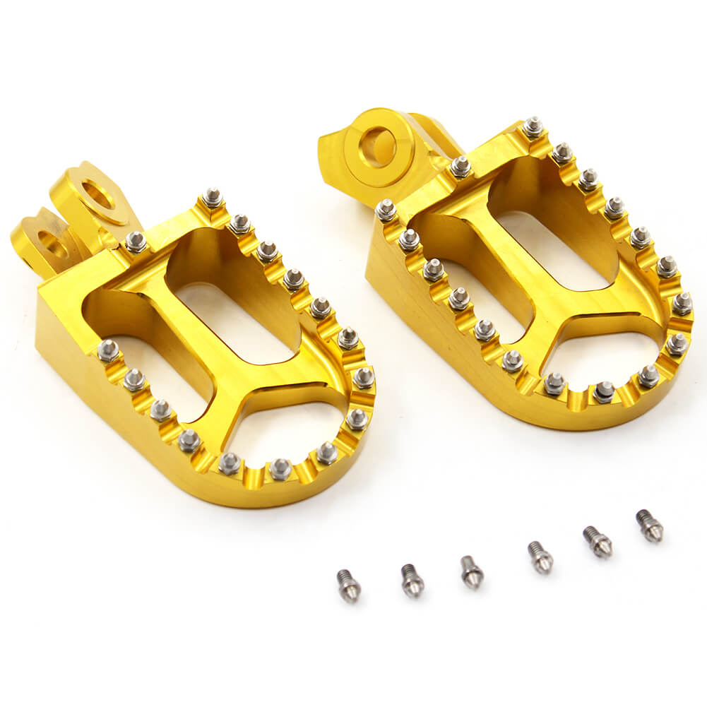 KKE RED GOLD BLACK CNC BILLET FOOT PEGS PEDALS FOR SUZUKI RMZ250 RMZ450 2010-2015 - KKE Racing