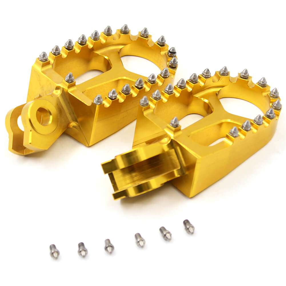 KKE RED GOLD BLACK CNC BILLET FOOT PEGS PEDALS FOR SUZUKI RMZ250 RMZ450 2010-2015 - KKE Racing