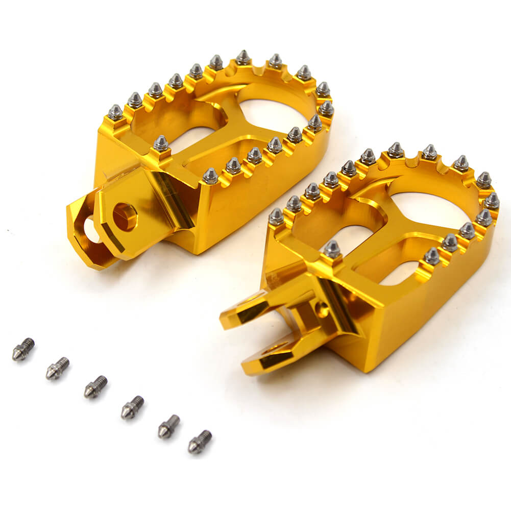 KKE CNC BILLET FOOTPEGS FOOT PEDALS RESTS FOR SUZUKI DRZ400 00-04 DRZ400E 00-07 DRZ400S 00-19 DRZ400SM 05-09 13-19 BLUE GOLD - KKE Racing