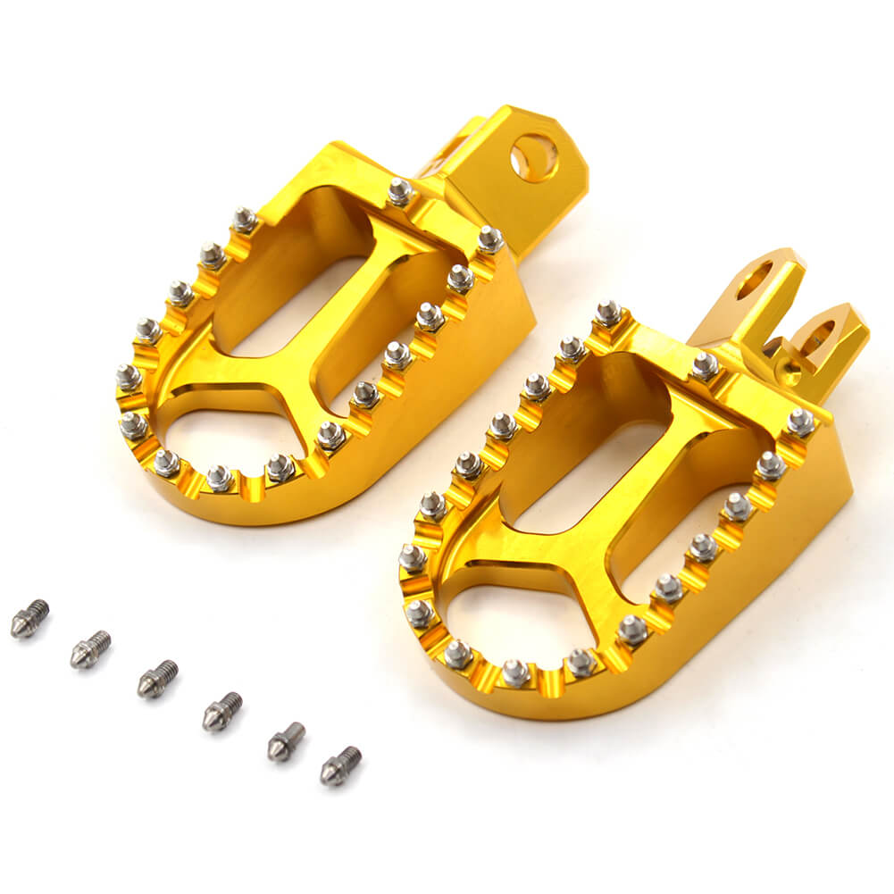 KKE CNC BILLET FOOTPEGS FOOT PEDALS RESTS FOR SUZUKI DRZ400 00-04 DRZ400E 00-07 DRZ400S 00-19 DRZ400SM 05-09 13-19 BLUE GOLD - KKE Racing